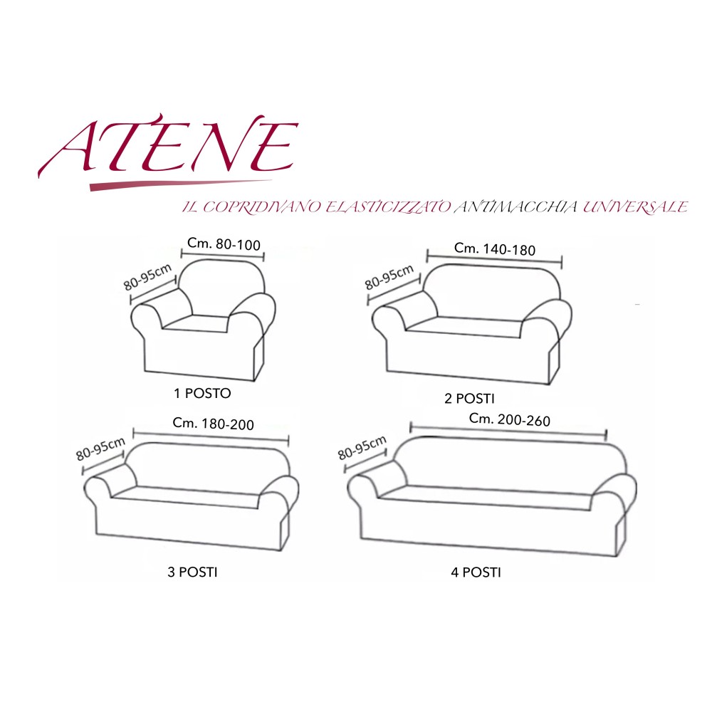 COPRIDIVANO elasticizzato ATENE universale BIANCO LATTE bielastico