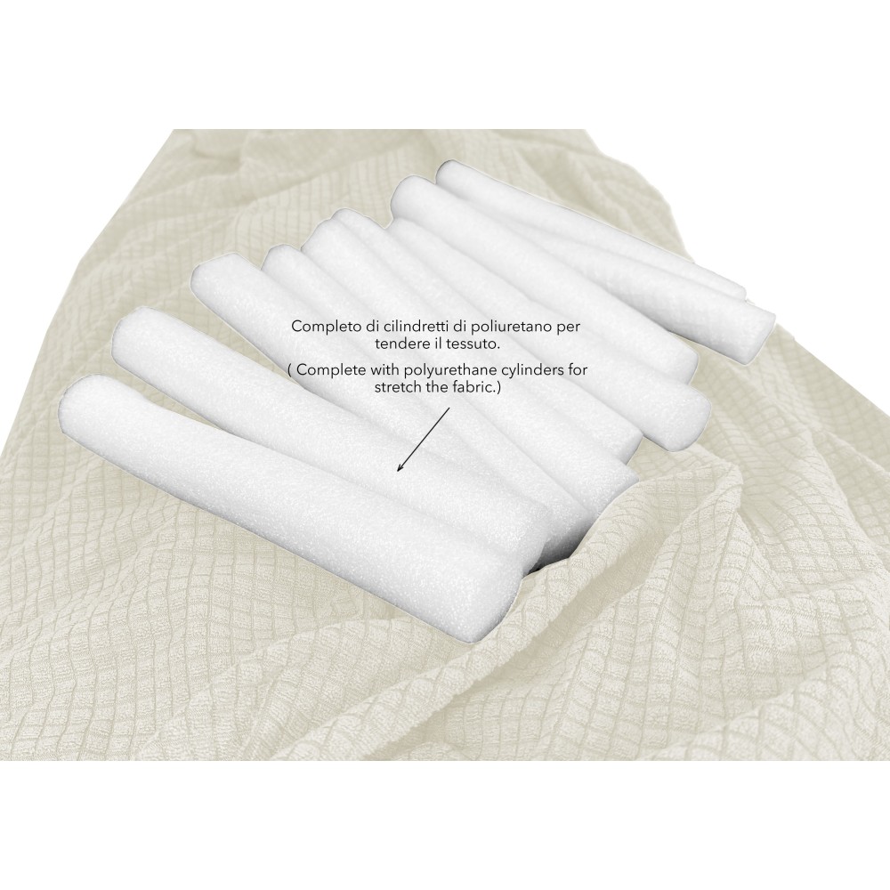 Couverture de canapé extensible ATHÈNES universelle BLANC LAIT bielastique