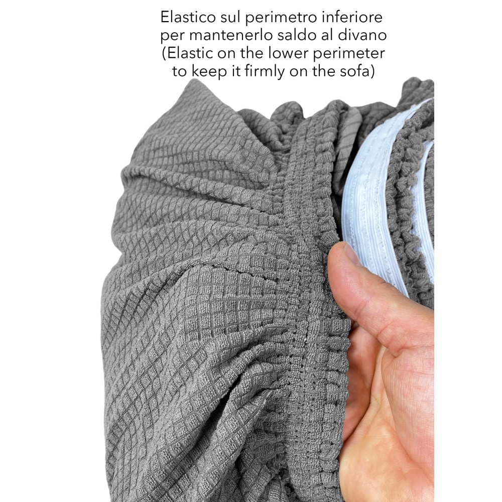 Couverture de canapé extensible ATHÈNES universel GRIS biélastique