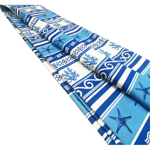 TOILE AMEUBLEMENT couvre-chef GRAN FOULARD COPRILETTO couvrent GRECIA BLU mer marine