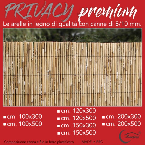 ARELLA PRIVACY Premium © in bamboo WATTLE ARELLE CANNE diameter up to 1 cm. for Shade Fence in 8 SIZES