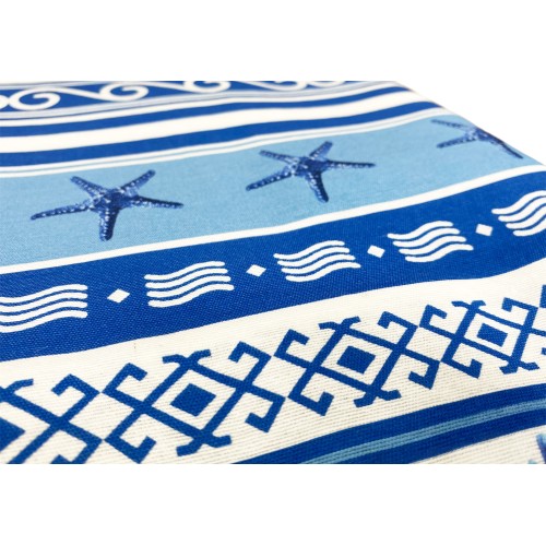 Printed cotton tablecloth with beautiful marine style pattern