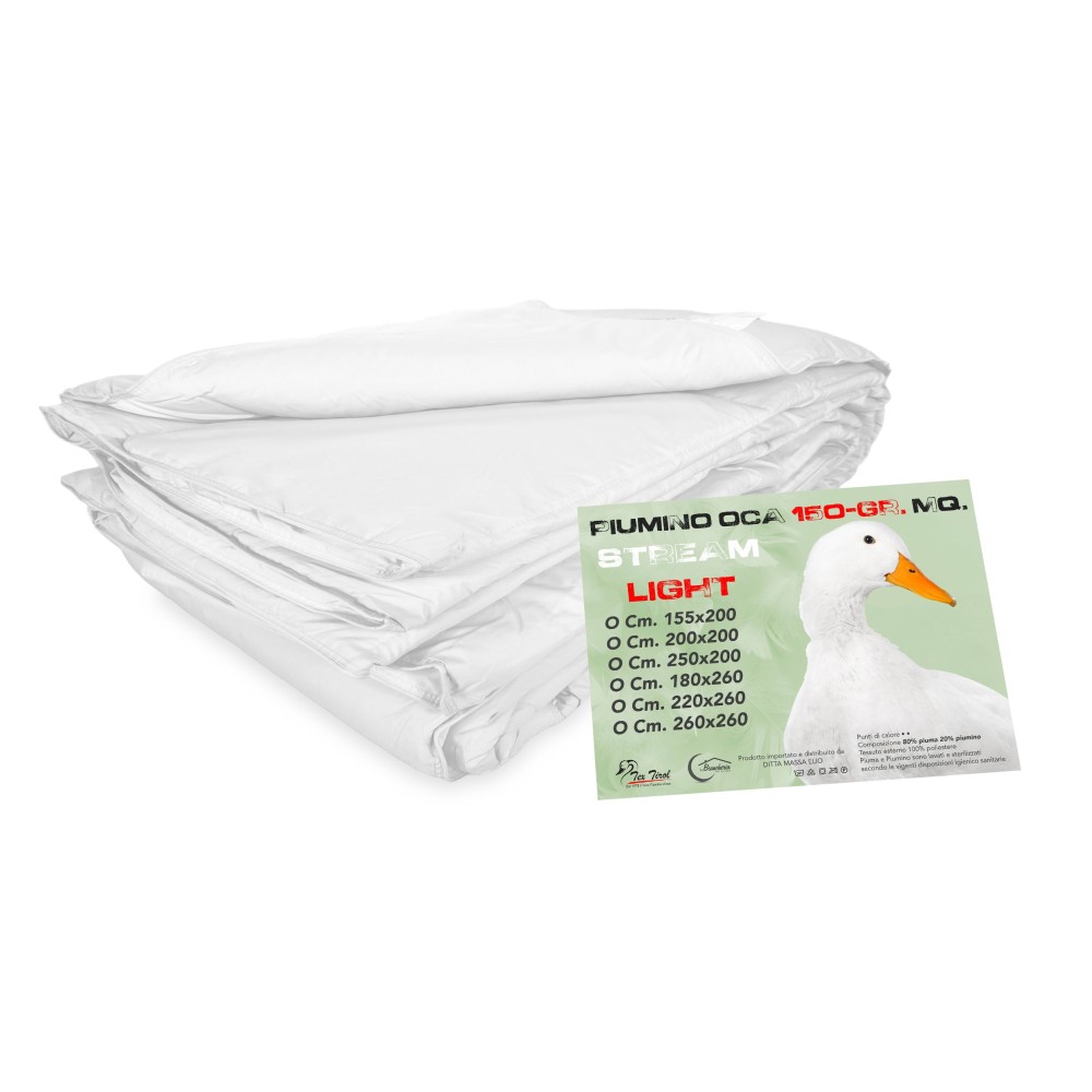Plumífero OCA Stream Light Summer 150 GR. 80% PLUMÓN DE GANSO 20% PLUMÓN DE OCA Blanco