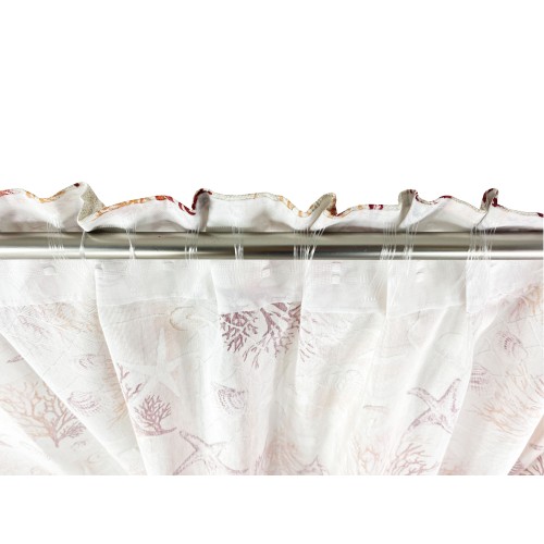 TENDA loneta mare MARINO coralli ROSSO cm. 150x280 MADE IN ITALY