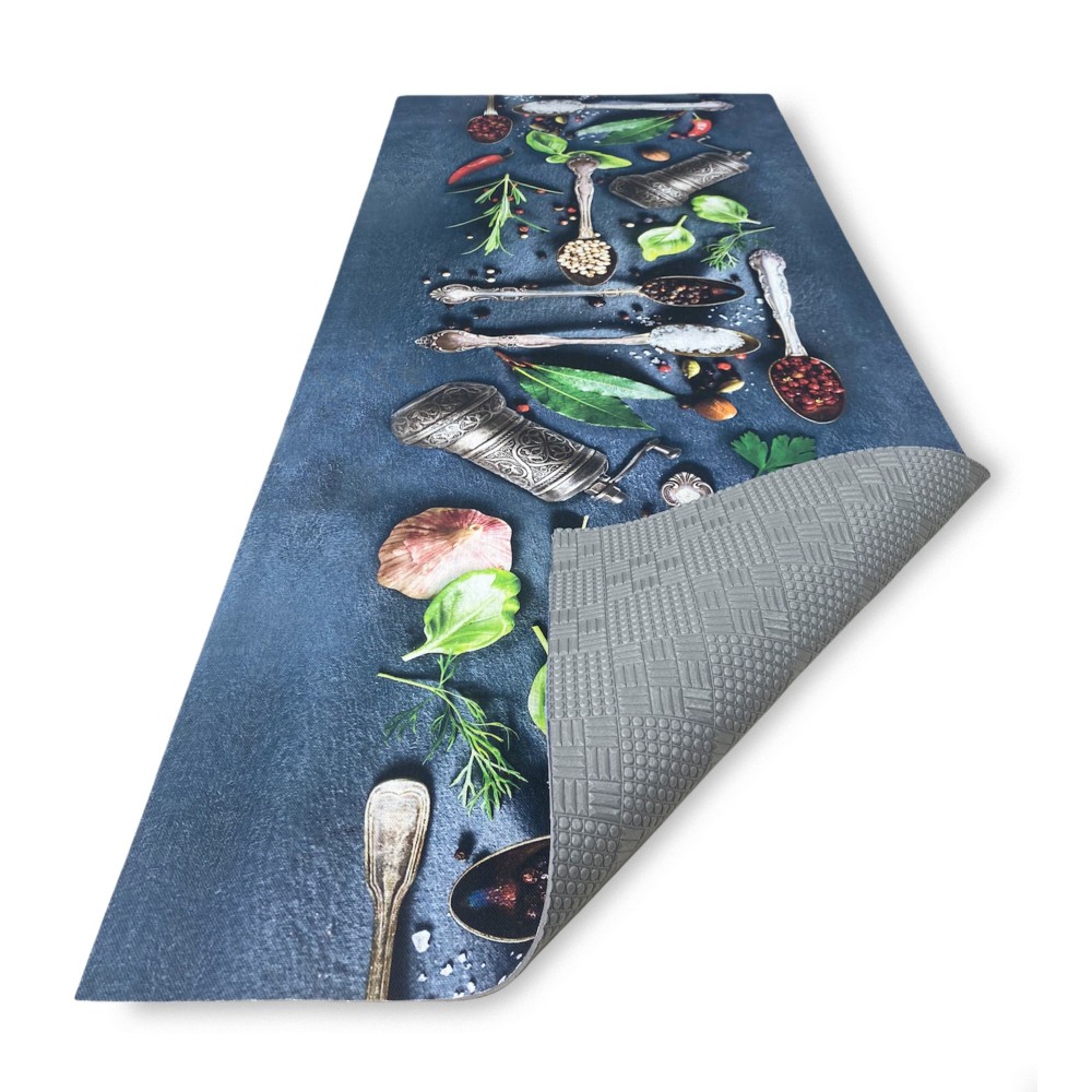 Antidérapant tapis de cuisine en coton, indestructible, imprimé avec des feuilles vertes
