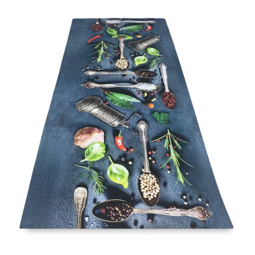 RUG Küchenläufer Rutschfester Läufer LÖFFEL und GEWÜRZE made in Italy