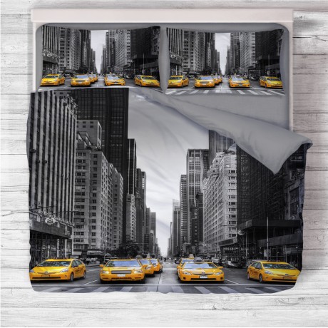 Bettbezug Satin HD FOTOGRAF NEW YORK Taxi