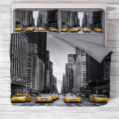 Bettbezug Satin HD FOTOGRAF NEW YORK Taxi