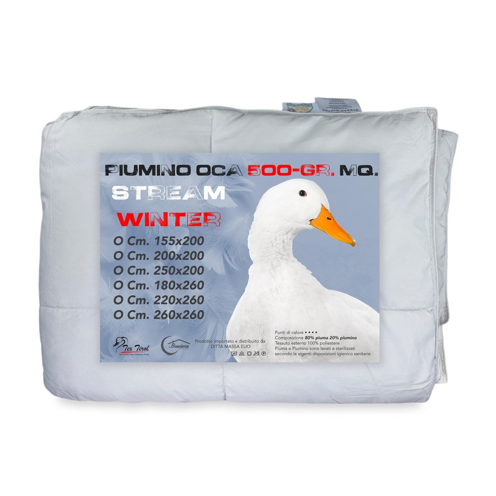 TRAPUNTA in piuma OCA Stream 500 GR. 80% PIUMA OCA 20% PIUMINO OCA Bicolore