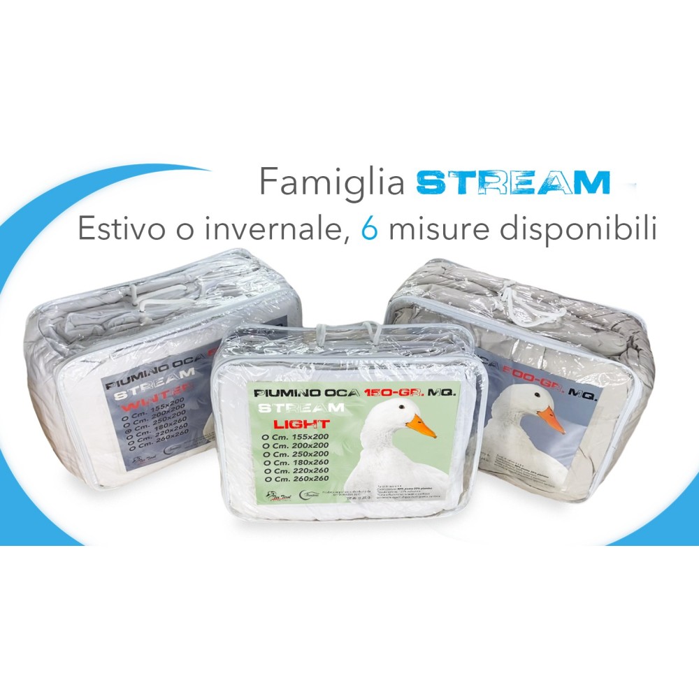 QUILT en aval OCA Stream 500 GR. 80% PLUME D’OIE 20% DUVET D’OIE Bicolore