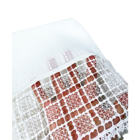 RIDEAU EGYPTE avec DENTELLE BLANCHE MACRAMÉ cm. 140x290 2