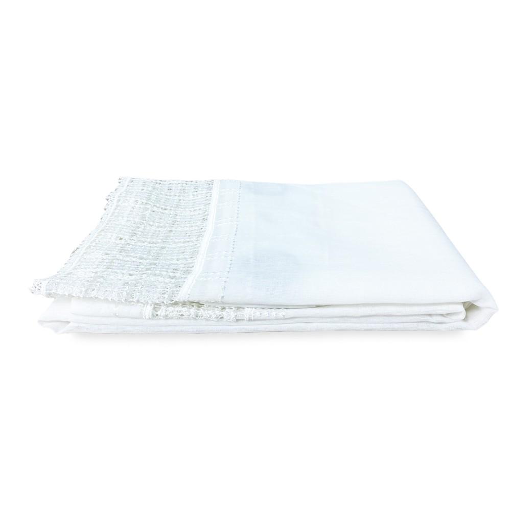 RIDEAU EGYPTE avec DENTELLE BLANCHE MACRAMÉ cm. 140x290