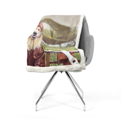 PLAID coperta IN PILE SHERPA fantasy HD CANE labrador AVIATORE