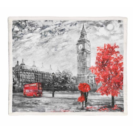 PLAID coperta IN PILE SHERPA fantasy HD dipinto LONDRA 2