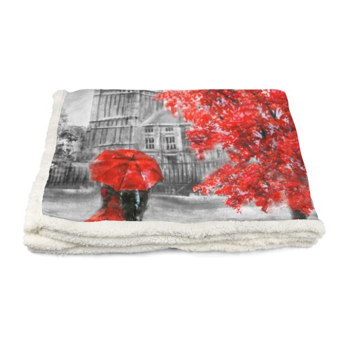 PLAID Fleece Blanket Sherpa Fantasy HD Painted London