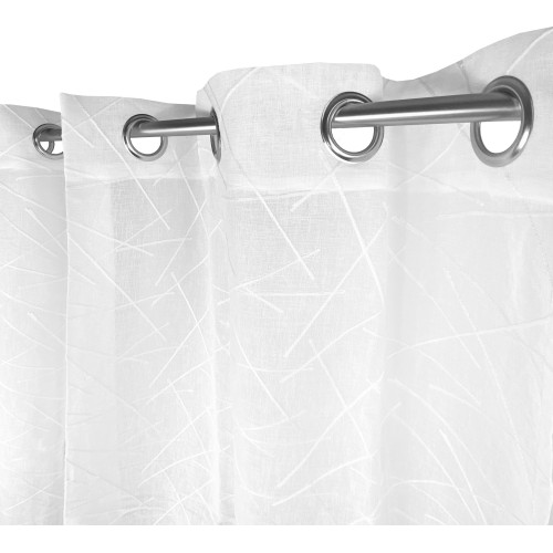 GIUSY contemporary curtain in solid color WHITE cm. 140X280 Packaged