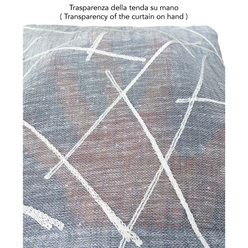 GIUSY contemporary curtain in solid color GREY cm. 140X280 Packaged