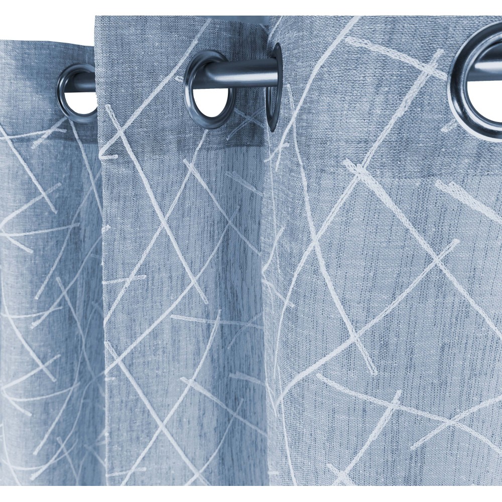 GIUSY contemporary curtain in solid color GREY cm. 140X280 Packaged