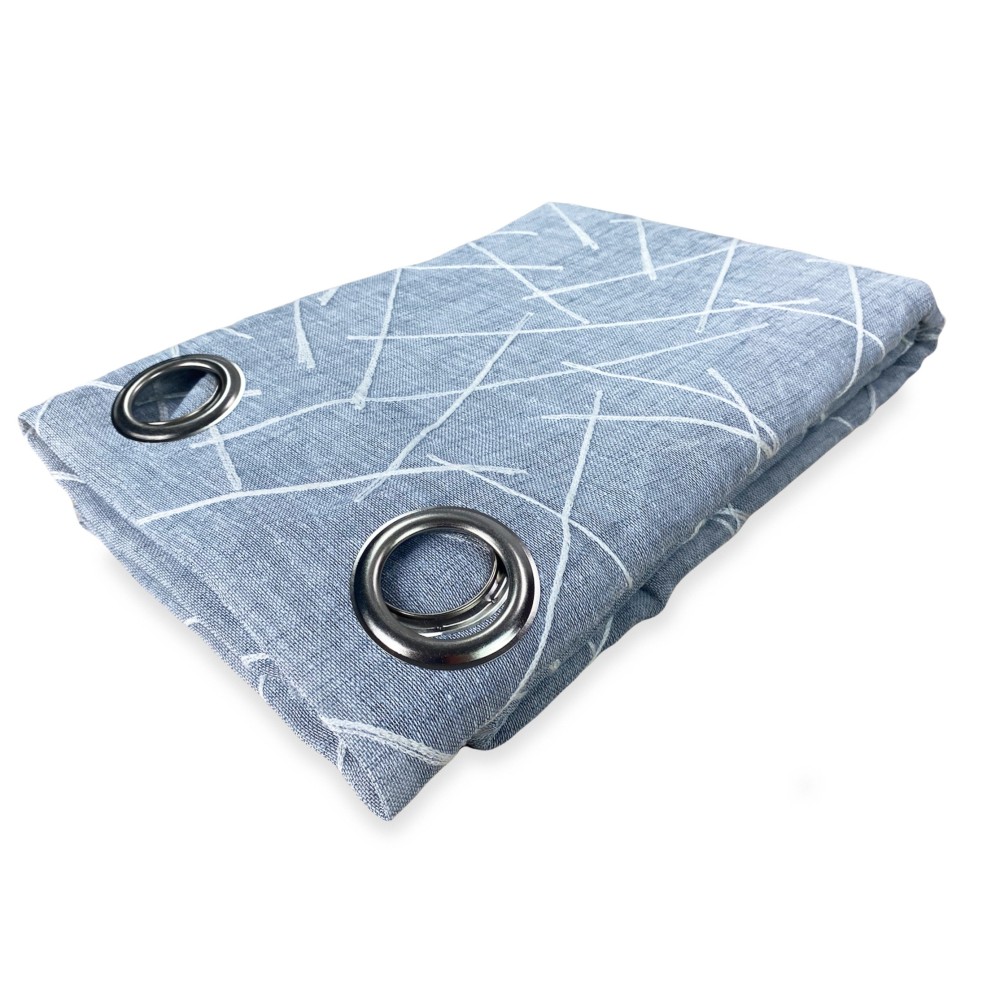 GIUSY contemporary curtain in solid color GREY cm. 140X280 Packaged