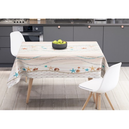 TOVAGLIA LIMA © in TELA CERATA plastificata LAVABILE idrorepellente in PVC STELLE MARINE made in Italy