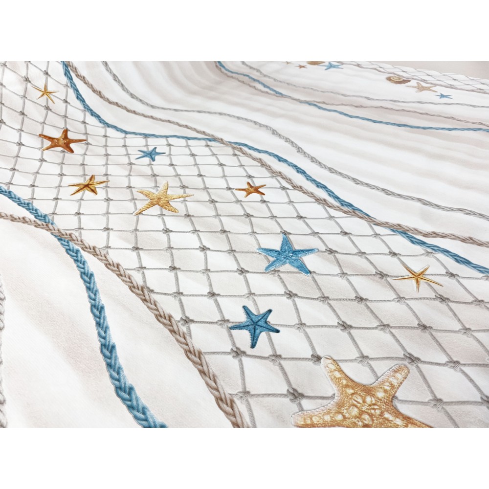 TOVAGLIA LIMA © in TELA CERATA plastificata LAVABILE idrorepellente in PVC STELLE MARINE made in Italy