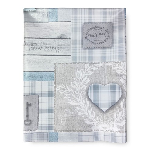 TOVAGLIA LIMA © in TELA CERATA plastificata LAVABILE idrorepellente in PVC TIROLESE shabby cuore grigio made in Italy