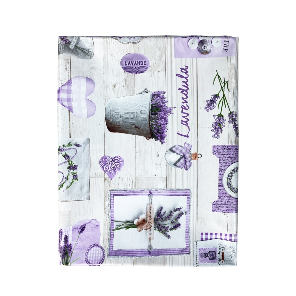 TOVAGLIA LIMA © in TELA CERATA plastificata LAVABILE idrorepellente in PVC LAVANDA made in Italy