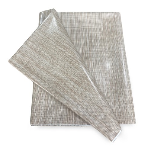 LIMA © TABLECLOTH in water-repellent plastic-coated waxed canvas in BEIGE UNITED PVC made in Italy