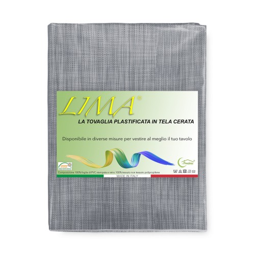 NAPPE LIMA © en OLELLETTE plastifiée lavable hydrofuge en PVC UNITO GRIGIO fabriqué en Italie