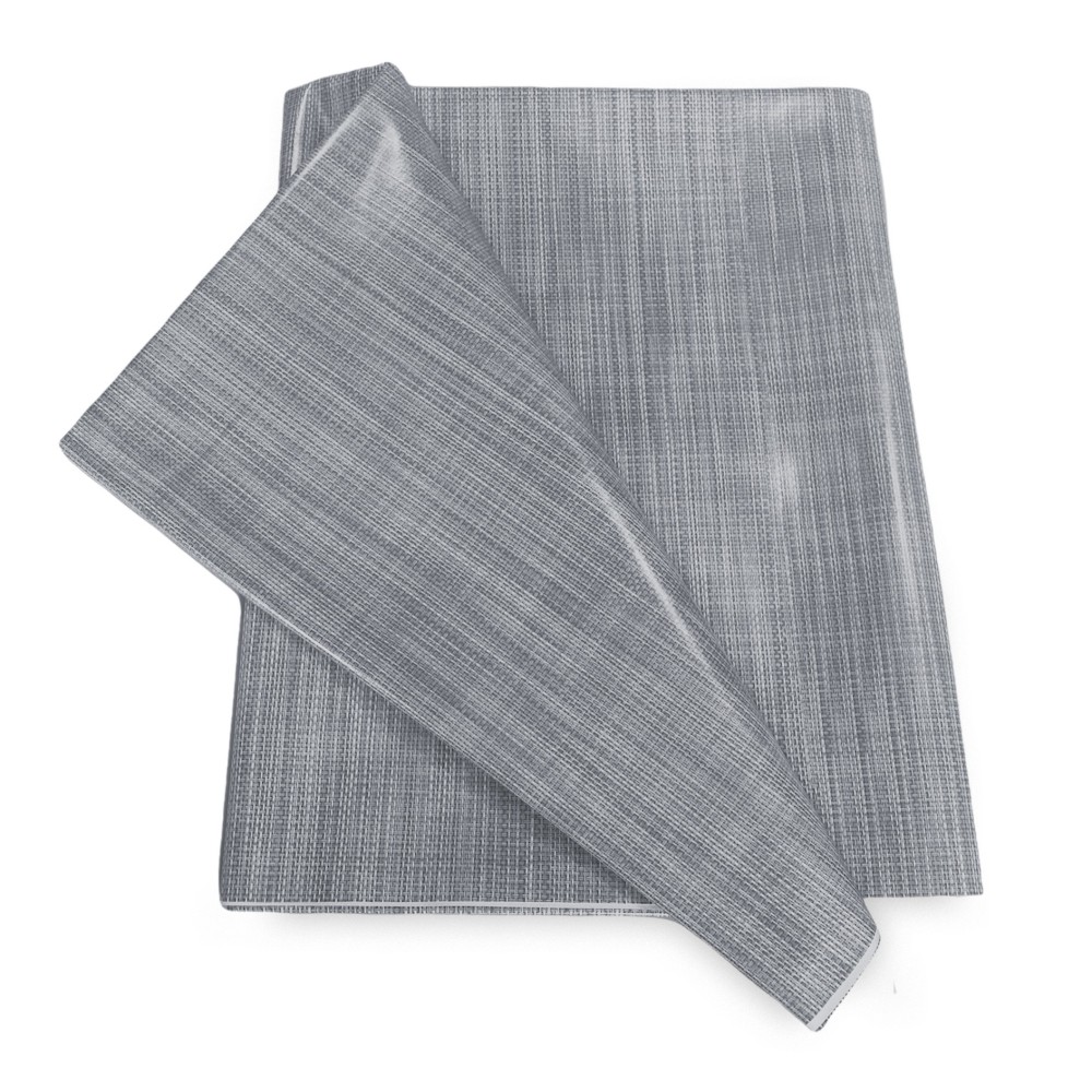 LIMA © TABLECLOTH in water-repellent plastic-coated waxed canvas in GREY PLAIN PVC made in Italy