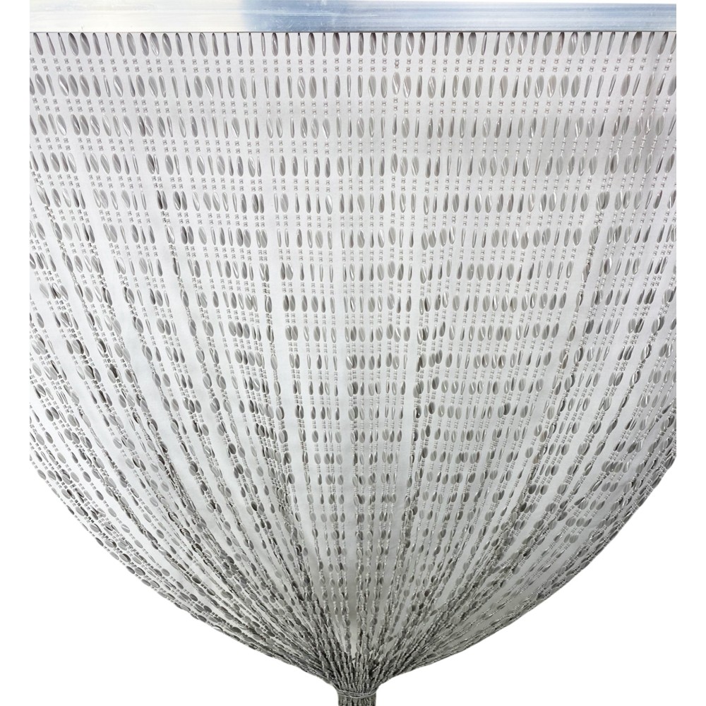 TENDA PABLO © a PERLINE anti insetti GRIGIO in PVC antirumore con asta in METALLO