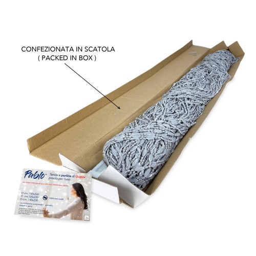 TENDA PABLO © a PERLINE anti insetti GRIGIO in PVC antirumore con asta in METALLO