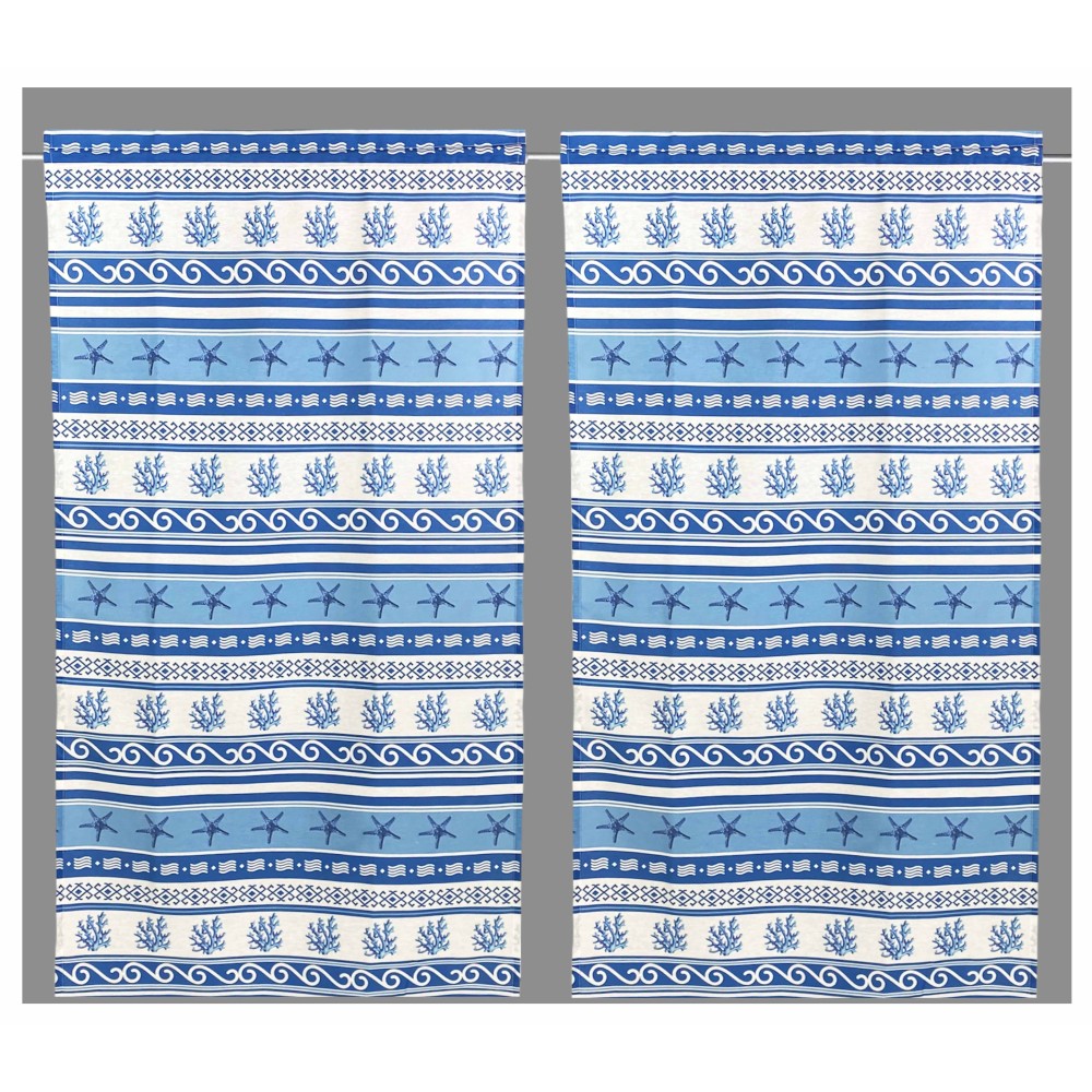 MODERNER Glasvorhang 45 oder 60 oder 80 breit GRIECHENLAND BLAU Made in Italy