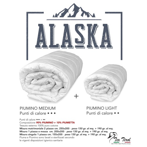 PIUMINO d'oca ALASKA 4 stagioni 90% PIUMINO OCA / 10% PIUMA OCA tutte le misure