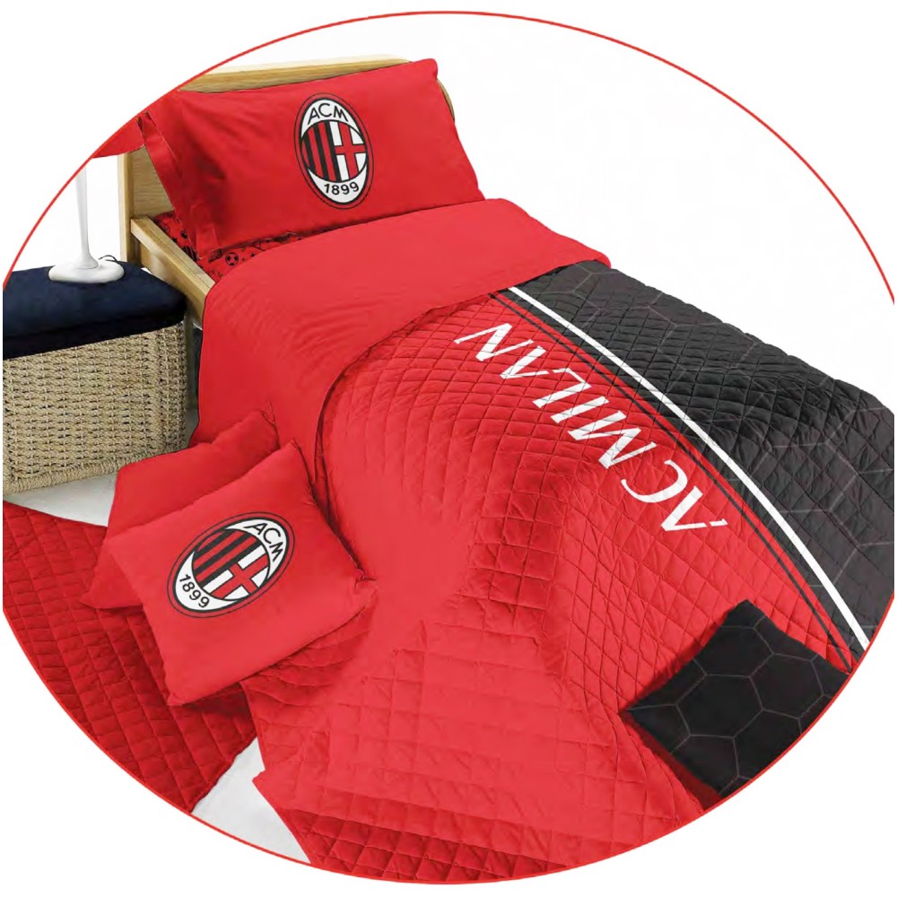 Copriletto singolo A.C. Milan originale leggermente trapuntato