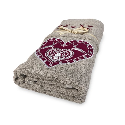 ENSEMBLE DE SERVIETTES TYROL TYROLIEN COEUR CERF colombe gris