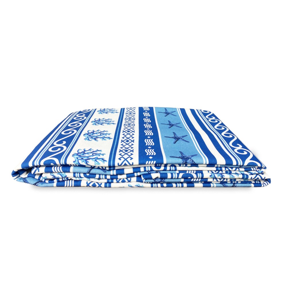 TELO ARREDO copritutto GRAN FOULARD COPRILETTO copridivano GRECIA mare marino BLU
