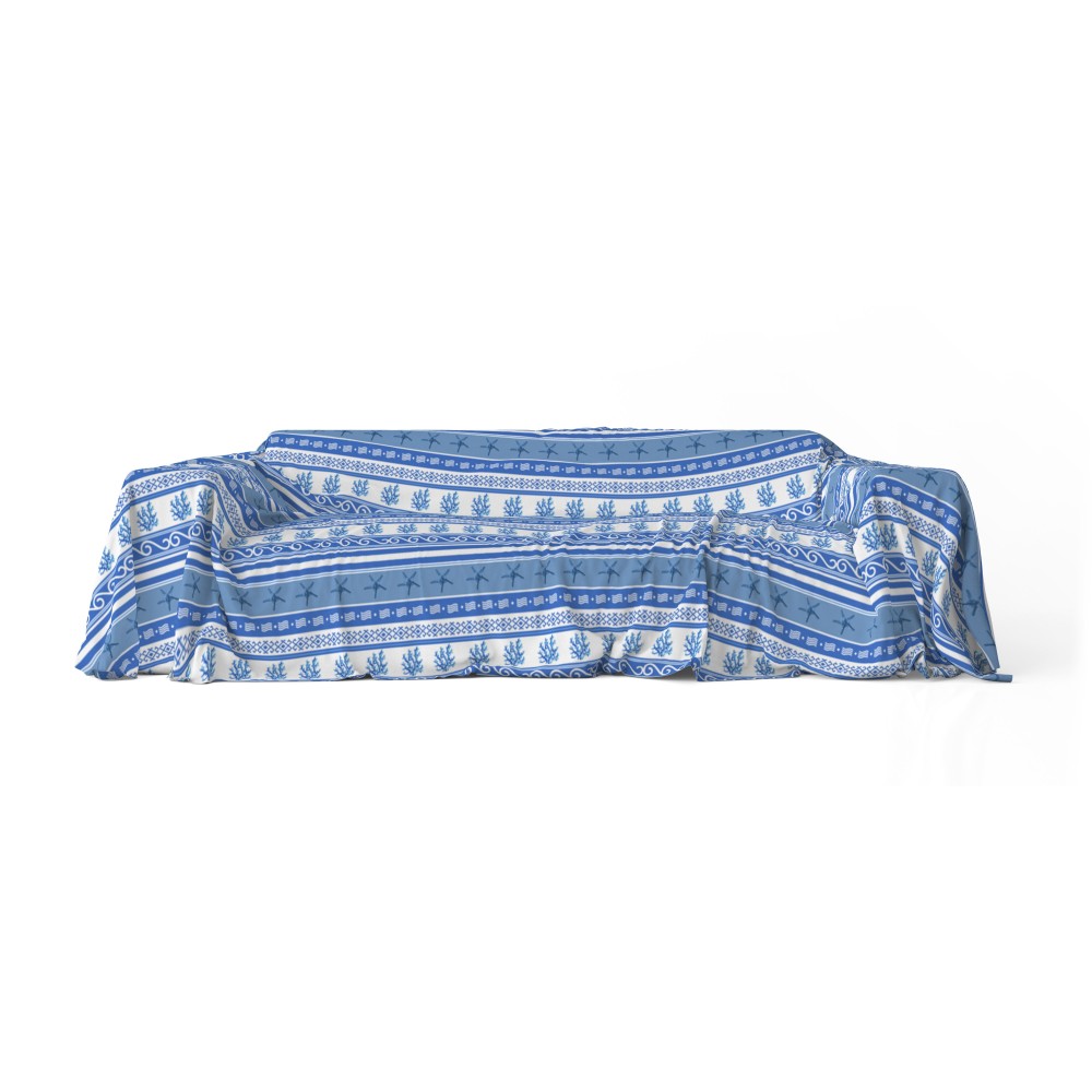 Handtuchbezug GRAN SCARF TAGESDECKE Sofabezug GRIECHENLAND Meer Meer BLAU