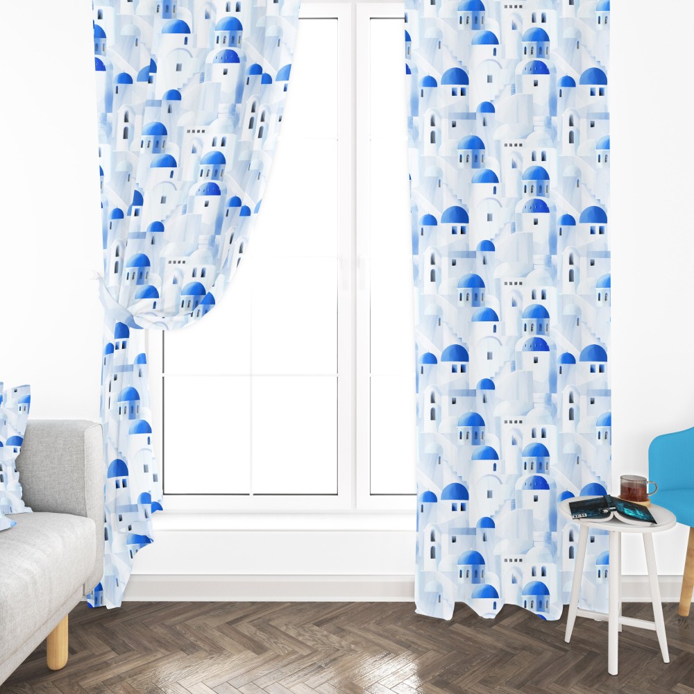 TENDA SANTORINI blu cm.150X280 confezionata MADE in ITALY