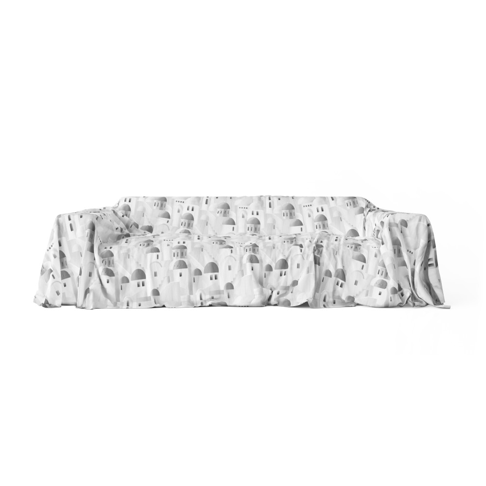 TELO ARREDO copritutto GRAN FOULARD COPRILETTO copridivano SANTORINI grigio