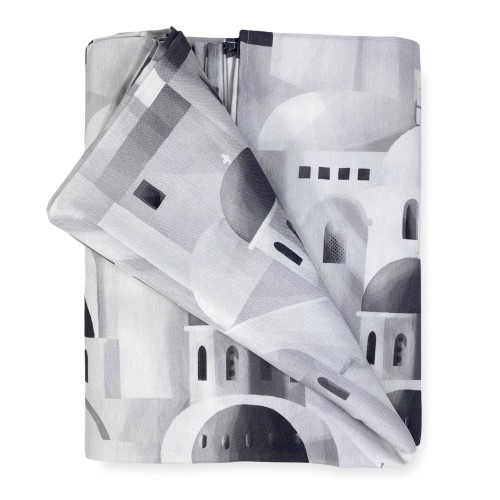 TELO ARREDO copritutto GRAN FOULARD COPRILETTO copridivano SANTORINI grigio