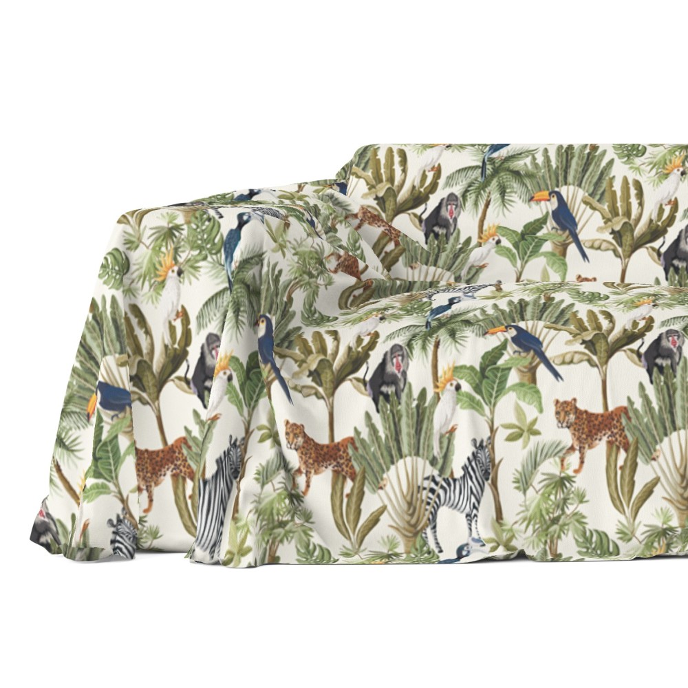 TELO ARREDO copritutto GRAN FOULARD COPRILETTO copridivano GIUNGLA