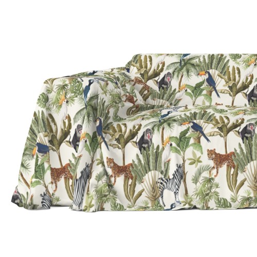 TELO ARREDO copritutto GRAN FOULARD COPRILETTO copridivano GIUNGLA