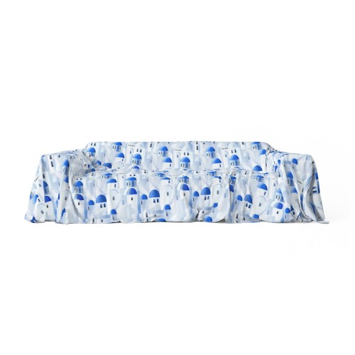 FUNDA DE DECORACIÓN FUNDA GRAN SCARF COLCHA funda de sofá SANTORINI azul