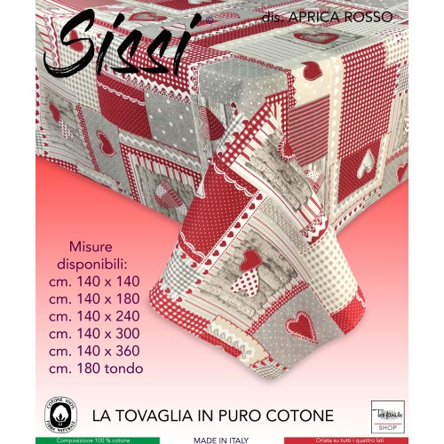 Nappe en coton SISSI APRICA ROSSO en coton