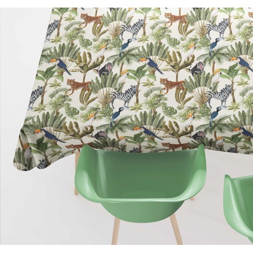 COTTON TABLECLOTH with JUNGLE design made in Italy