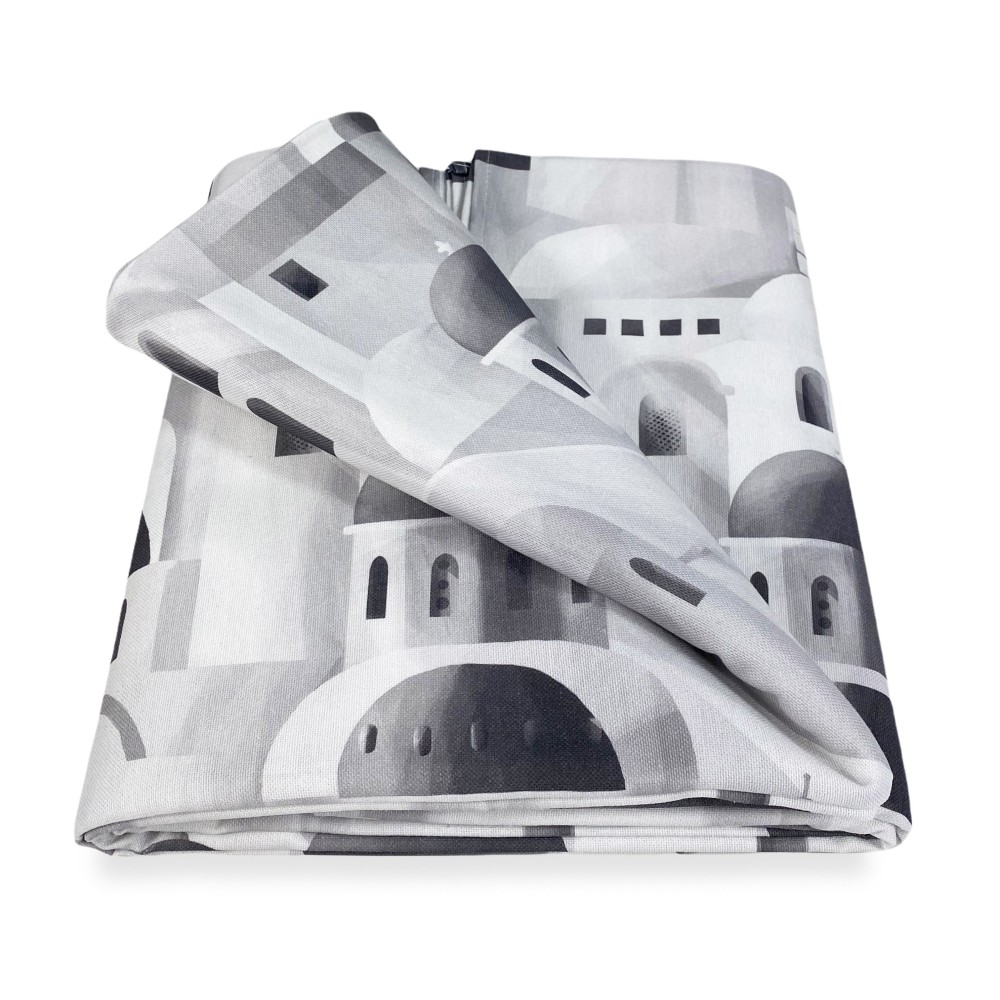 COTTON TABLECLOTH with grey SANTORINI design made in Italy