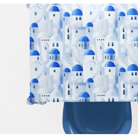 NAPPE EN COTON design SANTORINI bleu made in Italy 2