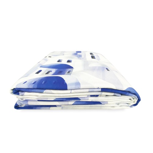 COTTON TABLECLOTH blue SANTORINI design made in Italy