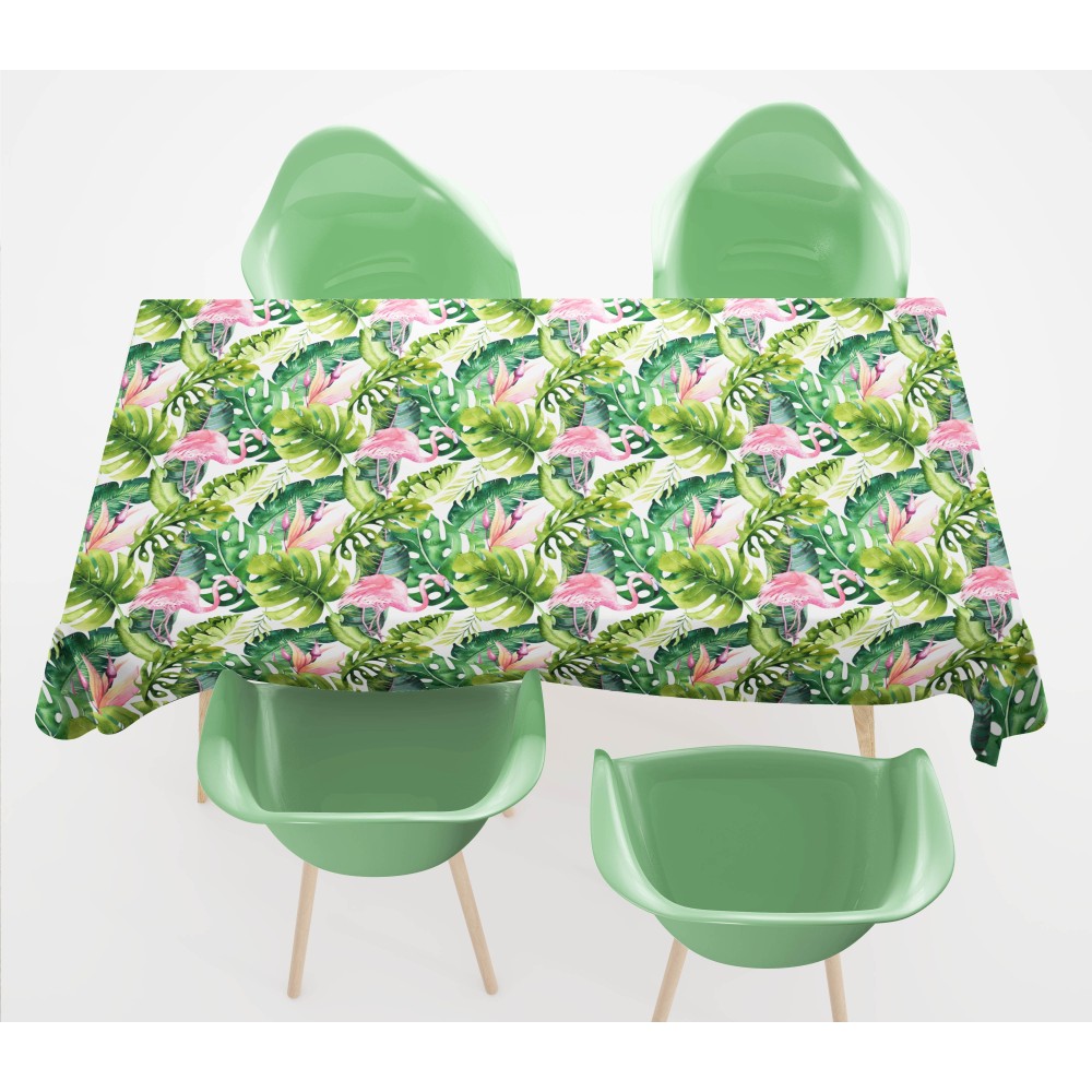 TOVAGLIA in COTONE disegno FLAMINGO fenicotteri made in Italy